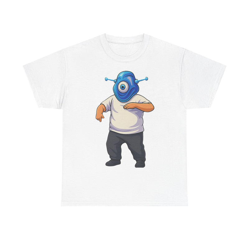 Whimsical Alien Graphic Tee for Casual Wear, Unisex Cotton T-Shirt, Fun Gift for Sci-Fi Lovers, Unique Everyday Wear, Cool Graphic Design