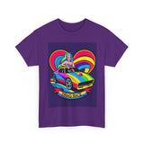 Unisex Heavy Cotton Tee - Retro Drag Race Graphic Tee, Fun Summer Shirt, LGBTQ+ Pride Apparel, Car Enthusiast Gift