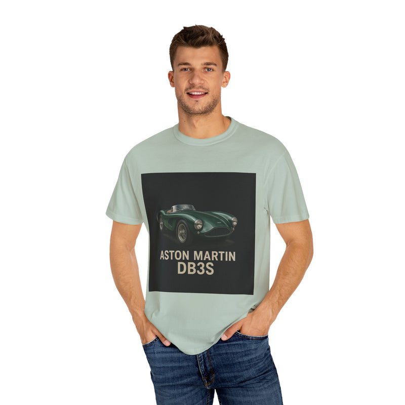 Aston Martin DB3S Unisex Garment-Dyed T-shirt, Car Enthusiast Tee, Vintage Auto Apparel, Perfect Gift for Him, Birthday or Christmas