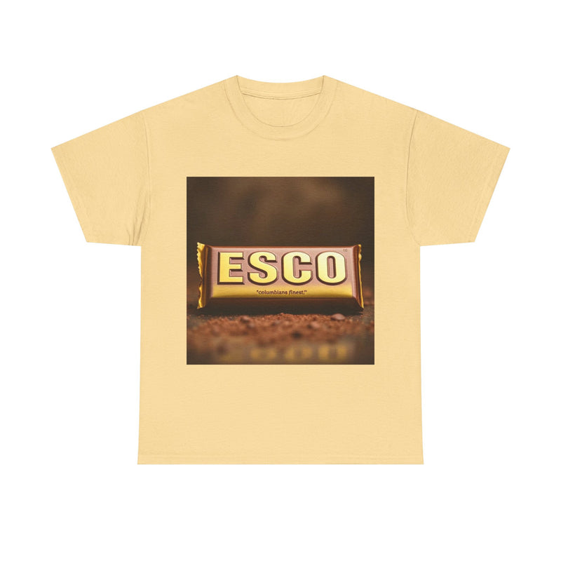 Unisex Cotton Tee with ESCO Design, Casual Graphic Tee, Streetwear Style, Gift for Food Lovers, Ideal for Parties and Celebrations