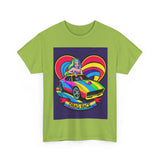 Unisex Heavy Cotton Tee - Retro Drag Race Graphic Tee, Fun Summer Shirt, LGBTQ+ Pride Apparel, Car Enthusiast Gift