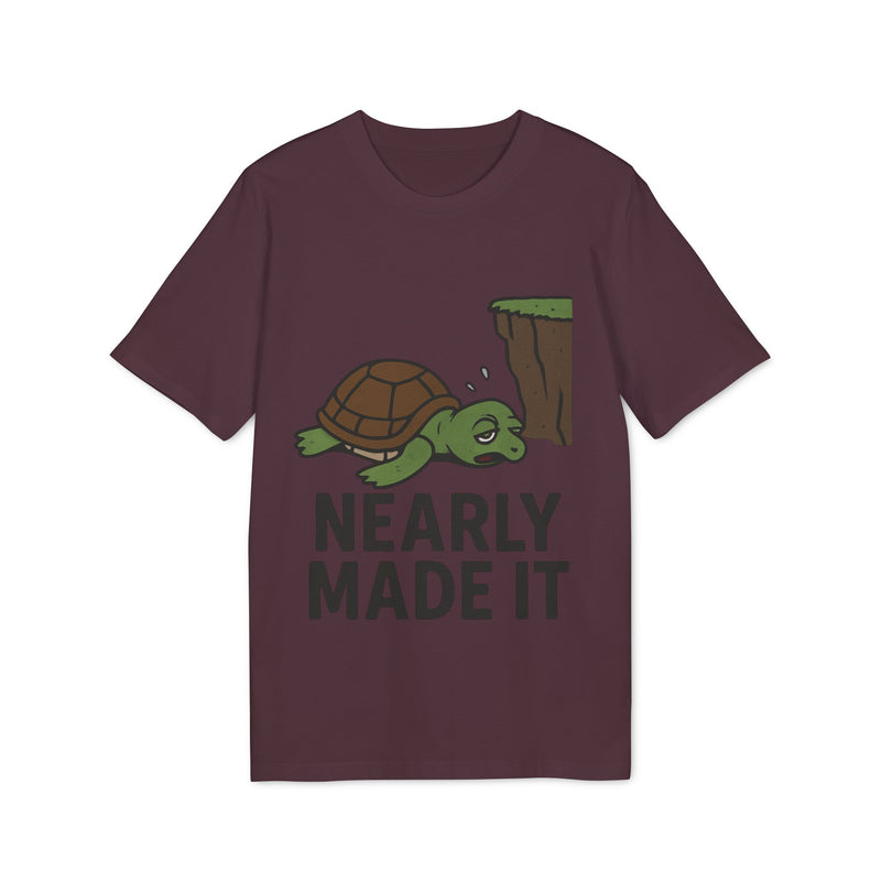 Nearly Made It Unisex T-Shirt - Cute Turtle Design, Funny Graphic Tee, Gift for Creators, Casual Wear, Motivational Apparel