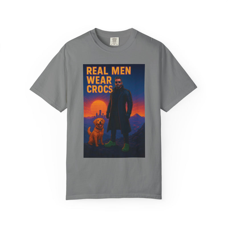 Real Men Wear Crocs T-Shirt, Unisex Casual Tee for Men, Perfect Gift for Dads, Birthdays, and Casual Outings