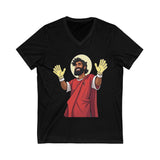 Funny Religious T-Shirt, Unisex V-Neck Tee, Casual Everyday Wear, Great for Gifts, Holiday Celebrations, Christian Humor