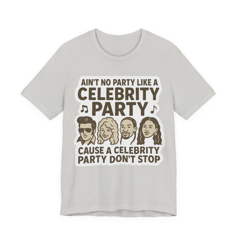 Celebrity Party Unisex Tee – Perfect for Parties, Concerts, Birthdays, Gift for Music Lovers, Trendy Graphic Shirt