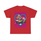 Rainbow Racer Unisex Heavy Cotton Tee | LGBT Pride, Drag Race, Summer Festival, Casual Wear, Gift Idea