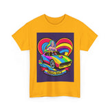 Unisex Heavy Cotton Tee - Retro Drag Race Graphic Tee, Fun Summer Shirt, LGBTQ+ Pride Apparel, Car Enthusiast Gift