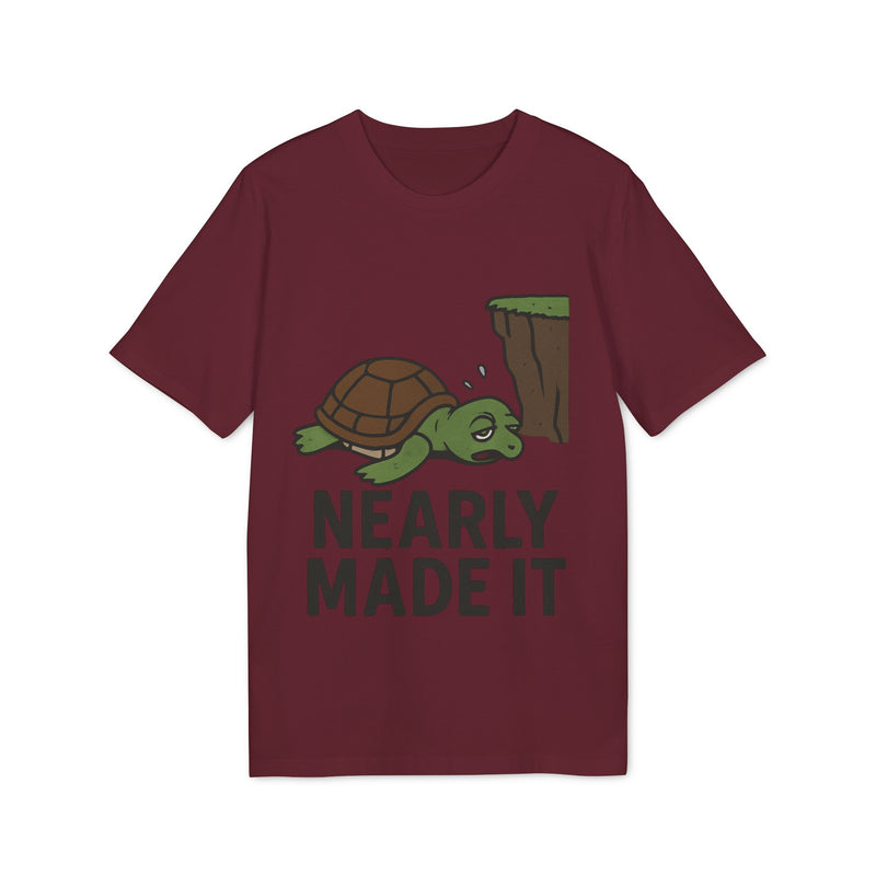 Nearly Made It Unisex T-Shirt - Cute Turtle Design, Funny Graphic Tee, Gift for Creators, Casual Wear, Motivational Apparel