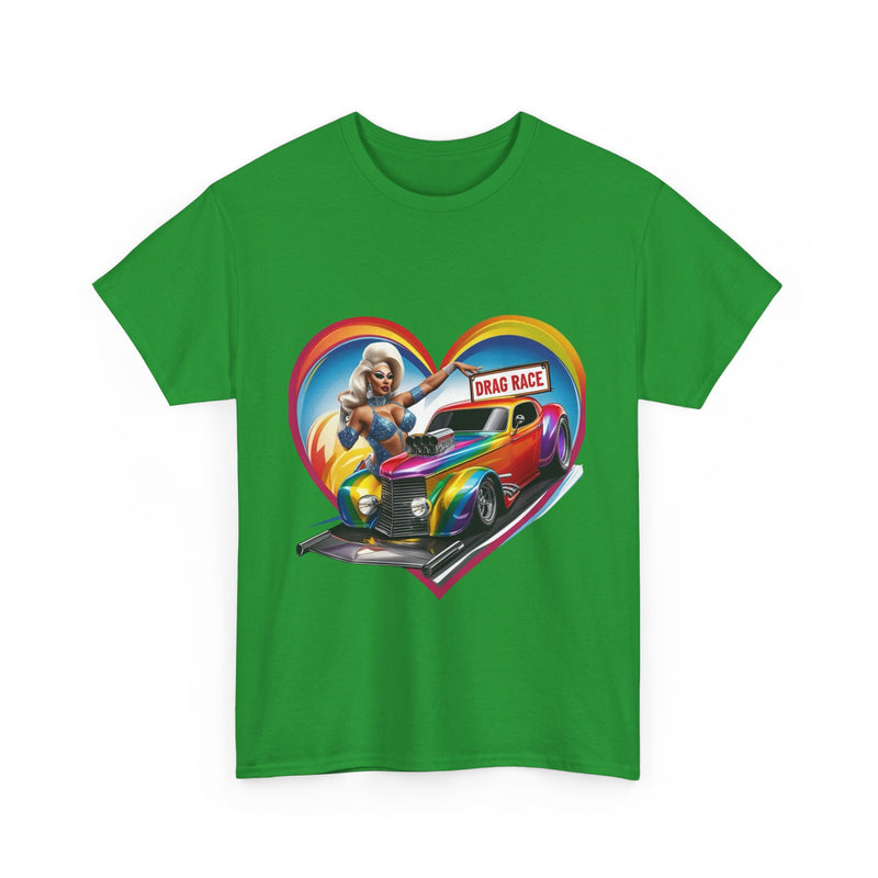 Retro Drag Race Unisex Heavy Cotton Tee, Car Lover Shirt, Vintage Auto Apparel, Gift for Him/Her, Racing Fan Clothes