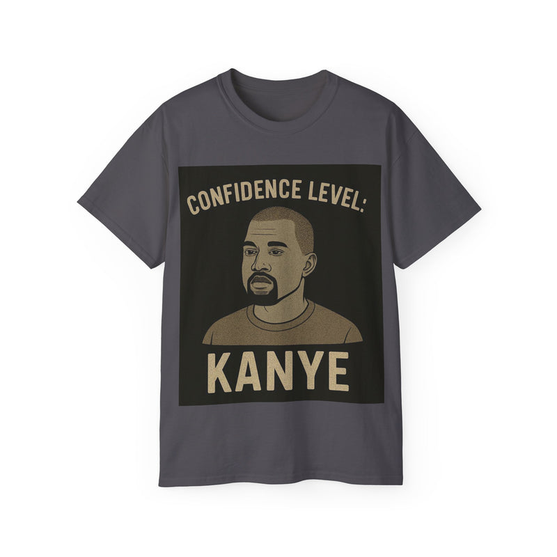 Confidence Level Kanye Tee, Funny Graphic T-Shirt, Hip Hop Style Shirt, Gift for Music Lovers, Casual Everyday Wear