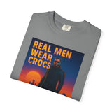 Real Men Wear Crocs T-Shirt, Unisex Casual Tee for Men, Perfect Gift for Dads, Birthdays, and Casual Outings