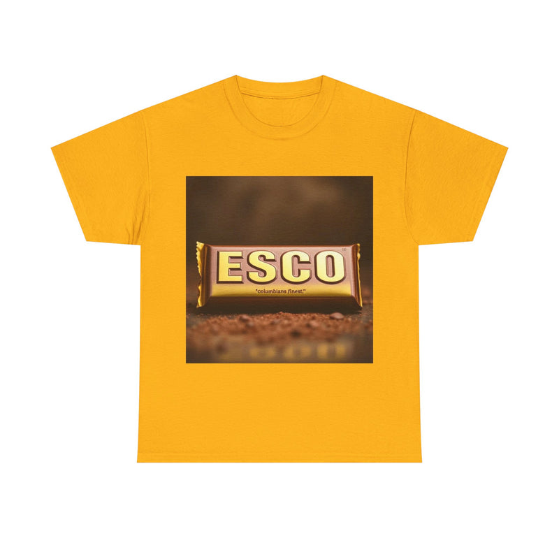Unisex Cotton Tee with ESCO Design, Casual Graphic Tee, Streetwear Style, Gift for Food Lovers, Ideal for Parties and Celebrations