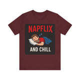 Napflix and Chill Unisex Jersey Tee, Comfortable Lounge T-Shirt, Gift for Nap Lovers, Cozy Sleep Shirt for Relaxation, Perfect for [...]