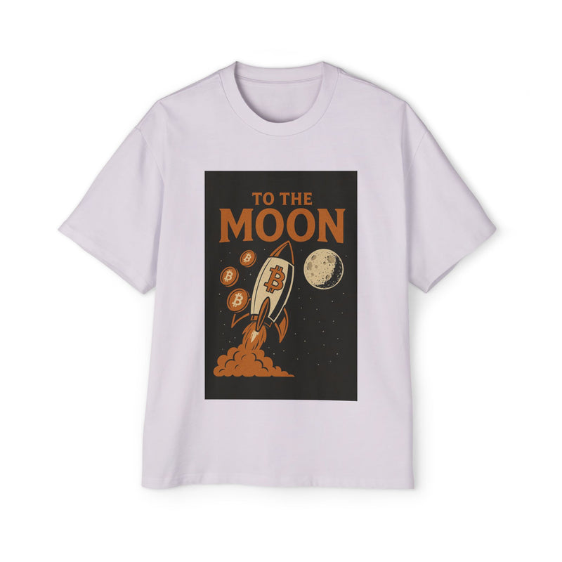 Men's Oversized Tee - "To The Moon" Design | Bitcoin Apparel, Crypto Gift, Space-Themed Shirt, Trendy Streetwear, Retro Graphic Tee