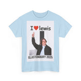 I  Lewis Glastonbury 2025 Unisex Heavy Cotton Tee | Festival Shirt, Concert Apparel, Fan Merchandise, Gift for Music Lovers, Casual Wear