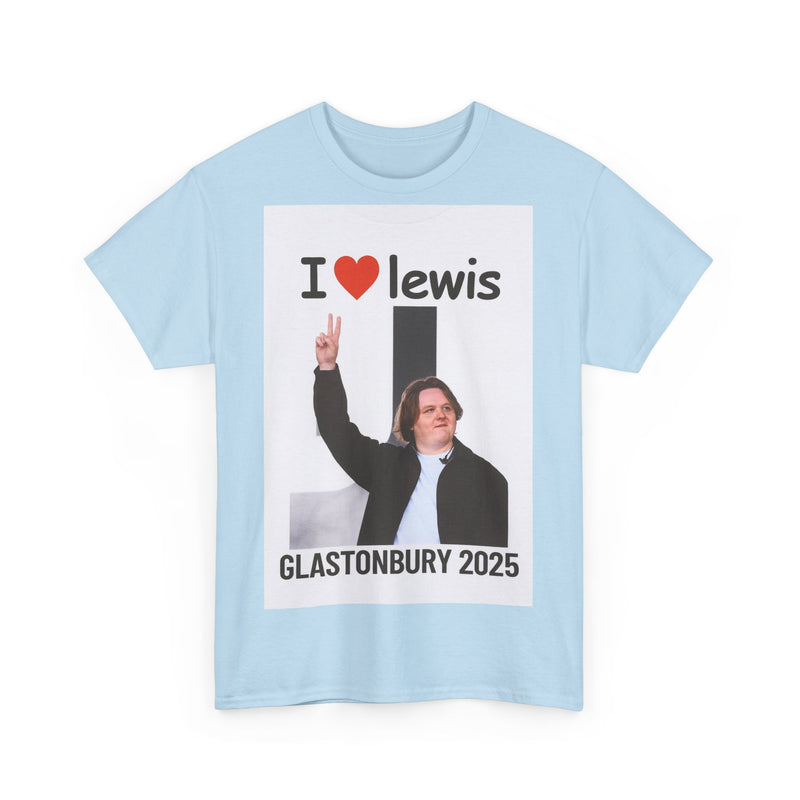 I  Lewis Glastonbury 2025 Unisex Heavy Cotton Tee | Festival Shirt, Concert Apparel, Fan Merchandise, Gift for Music Lovers, Casual Wear