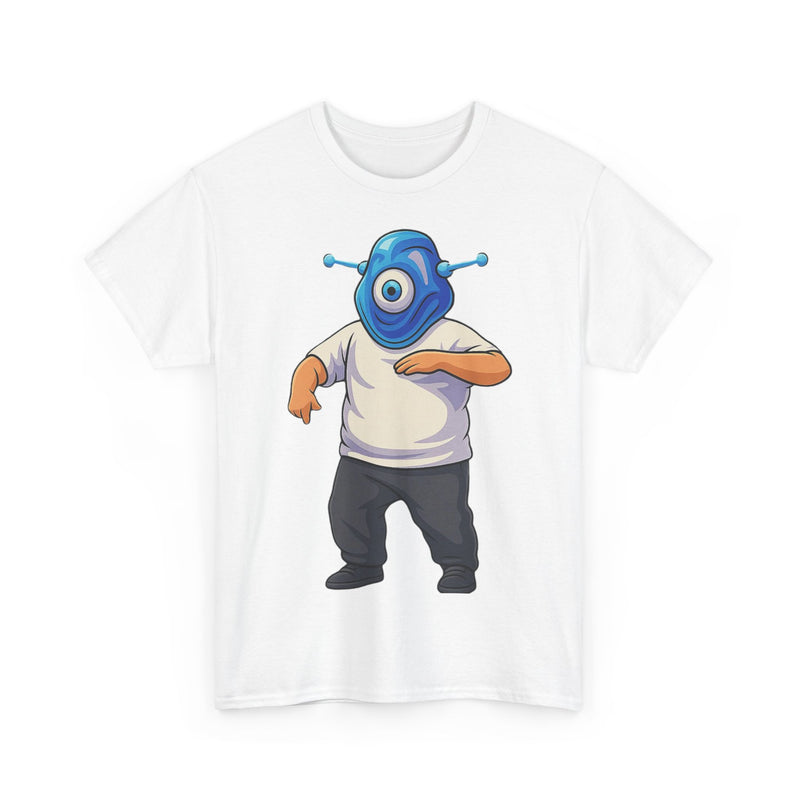 Whimsical Alien Graphic Tee for Casual Wear, Unisex Cotton T-Shirt, Fun Gift for Sci-Fi Lovers, Unique Everyday Wear, Cool Graphic Design