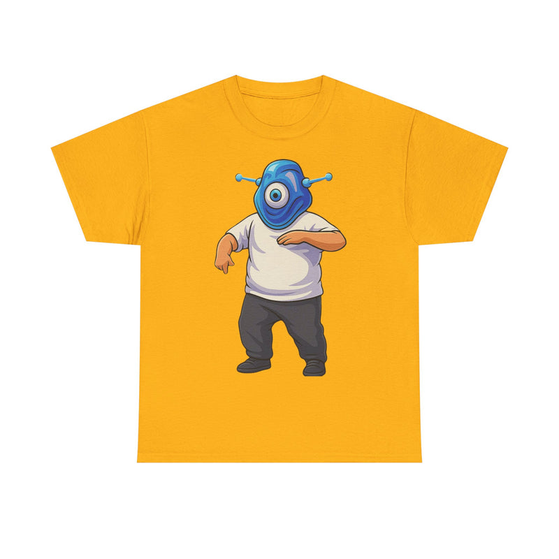 Whimsical Alien Graphic Tee for Casual Wear, Unisex Cotton T-Shirt, Fun Gift for Sci-Fi Lovers, Unique Everyday Wear, Cool Graphic Design