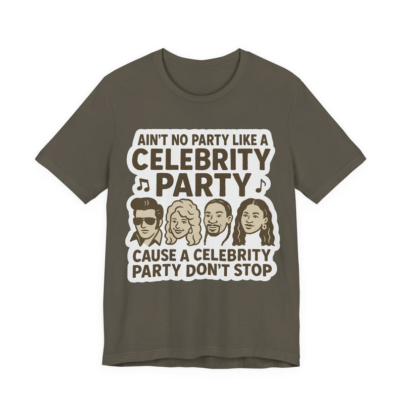 Celebrity Party Unisex Tee – Perfect for Parties, Concerts, Birthdays, Gift for Music Lovers, Trendy Graphic Shirt
