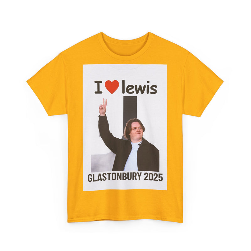 I  Lewis Glastonbury 2025 Unisex Heavy Cotton Tee | Festival Shirt, Concert Apparel, Fan Merchandise, Gift for Music Lovers, Casual Wear