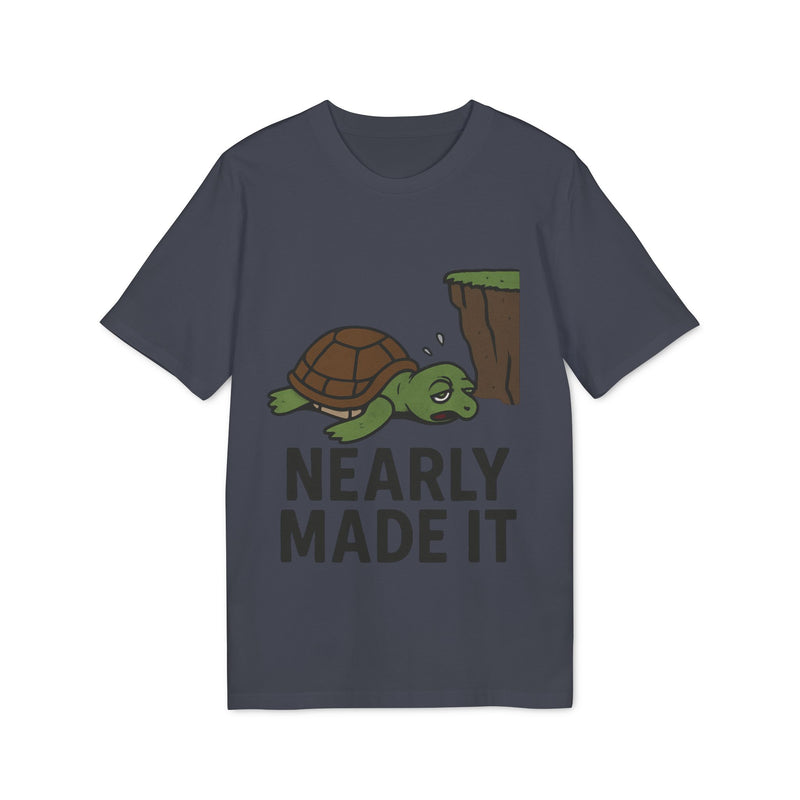 Nearly Made It Unisex T-Shirt - Cute Turtle Design, Funny Graphic Tee, Gift for Creators, Casual Wear, Motivational Apparel