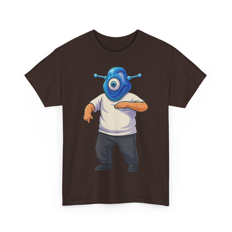 Whimsical Alien Graphic Tee for Casual Wear, Unisex Cotton T-Shirt, Fun Gift for Sci-Fi Lovers, Unique Everyday Wear, Cool Graphic Design