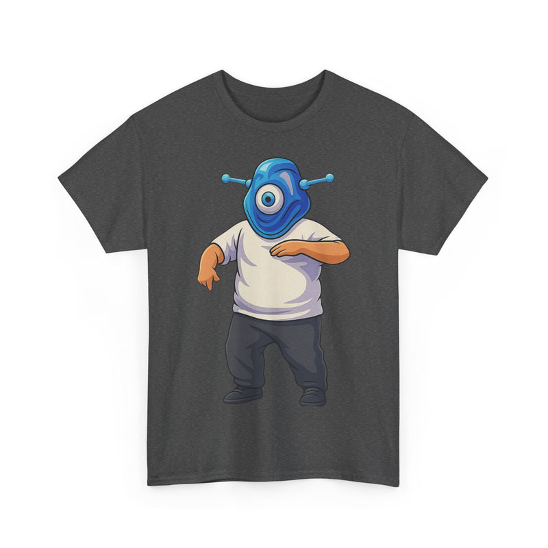 Whimsical Alien Graphic Tee for Casual Wear, Unisex Cotton T-Shirt, Fun Gift for Sci-Fi Lovers, Unique Everyday Wear, Cool Graphic Design