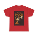 To the Moon Unisex Heavy Cotton Tee, Bitcoin Rocket Tee, Cryptocurrency Gift, Space-Themed Shirt, Fun Graphic T-Shirt