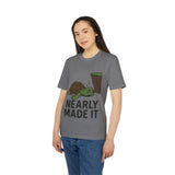 Nearly Made It Unisex T-Shirt - Cute Turtle Design, Funny Graphic Tee, Gift for Creators, Casual Wear, Motivational Apparel
