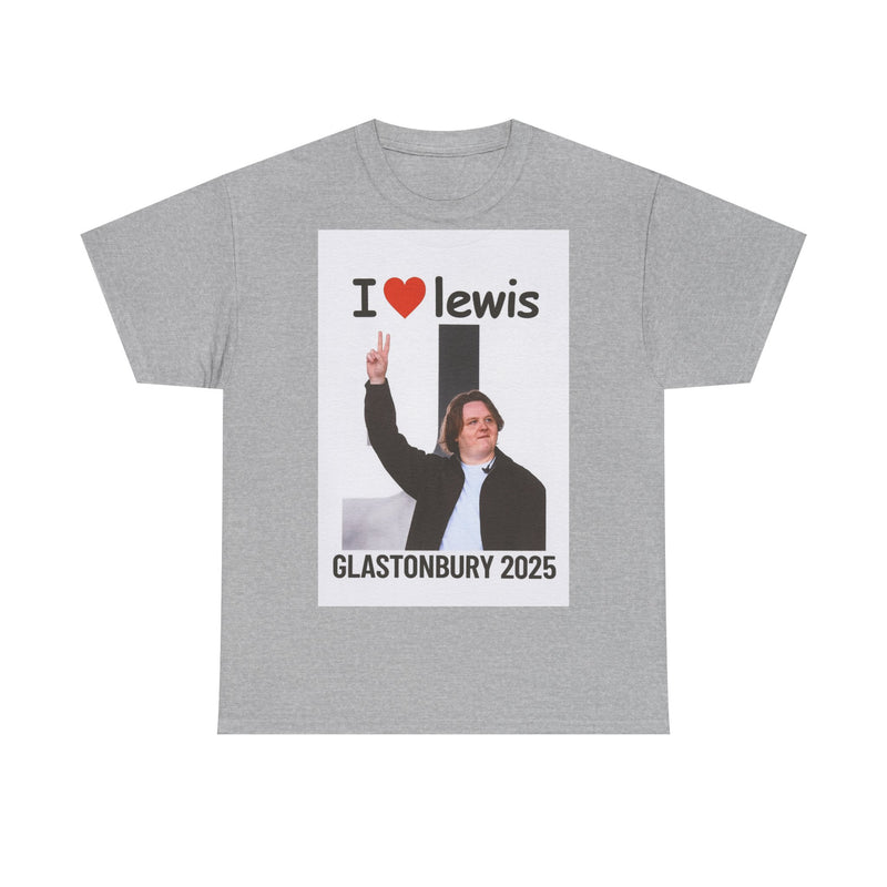 I  Lewis Glastonbury 2025 Unisex Heavy Cotton Tee | Festival Shirt, Concert Apparel, Fan Merchandise, Gift for Music Lovers, Casual Wear