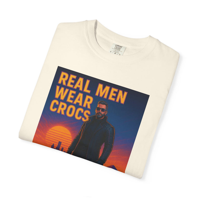Real Men Wear Crocs T-Shirt, Unisex Casual Tee for Men, Perfect Gift for Dads, Birthdays, and Casual Outings