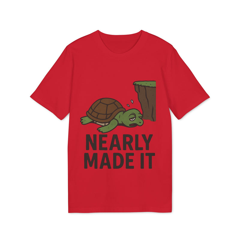 Nearly Made It Unisex T-Shirt - Cute Turtle Design, Funny Graphic Tee, Gift for Creators, Casual Wear, Motivational Apparel