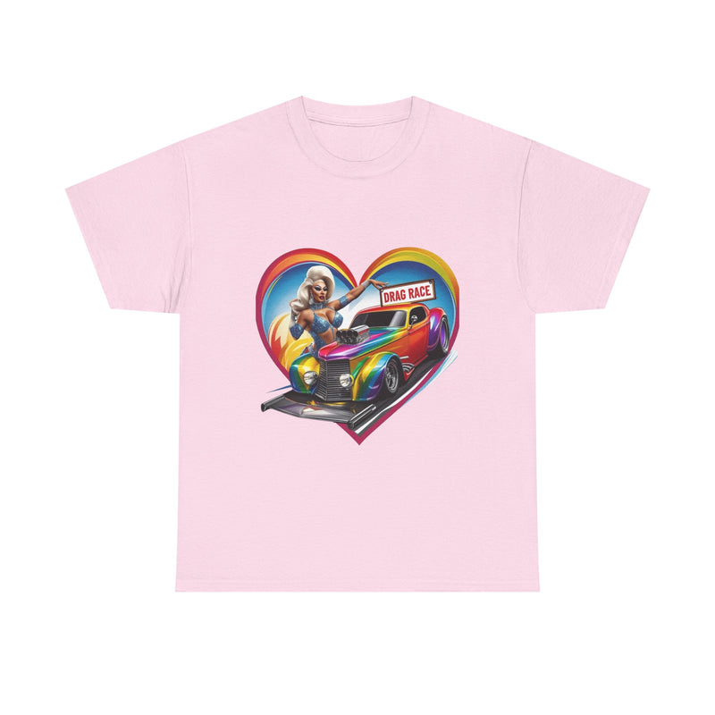 Retro Drag Race Unisex Heavy Cotton Tee, Car Lover Shirt, Vintage Auto Apparel, Gift for Him/Her, Racing Fan Clothes