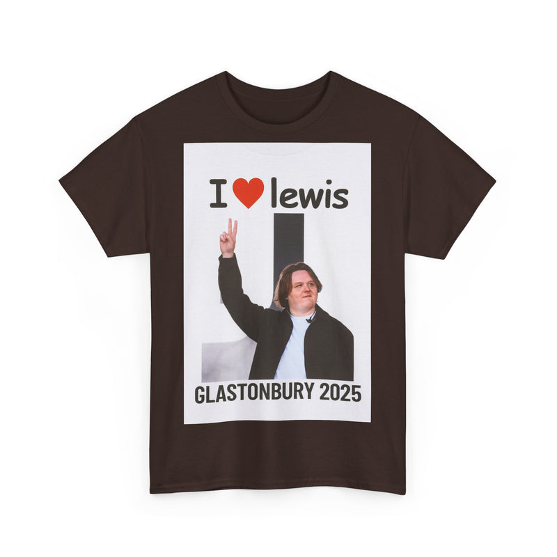 I  Lewis Glastonbury 2025 Unisex Heavy Cotton Tee | Festival Shirt, Concert Apparel, Fan Merchandise, Gift for Music Lovers, Casual Wear