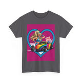Rainbow Racer Unisex Heavy Cotton Tee | LGBT Pride, Drag Race, Summer Festival, Casual Wear, Gift Idea
