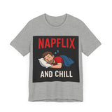 Napflix and Chill Unisex Jersey Tee, Comfortable Lounge T-Shirt, Gift for Nap Lovers, Cozy Sleep Shirt for Relaxation, Perfect for [...]