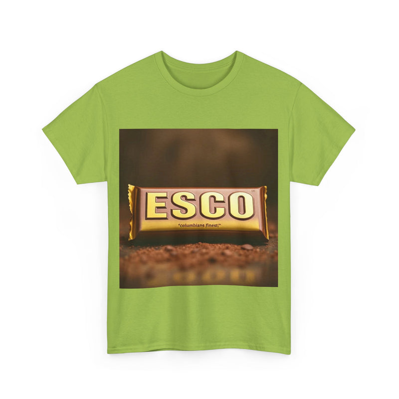 Unisex Cotton Tee with ESCO Design, Casual Graphic Tee, Streetwear Style, Gift for Food Lovers, Ideal for Parties and Celebrations