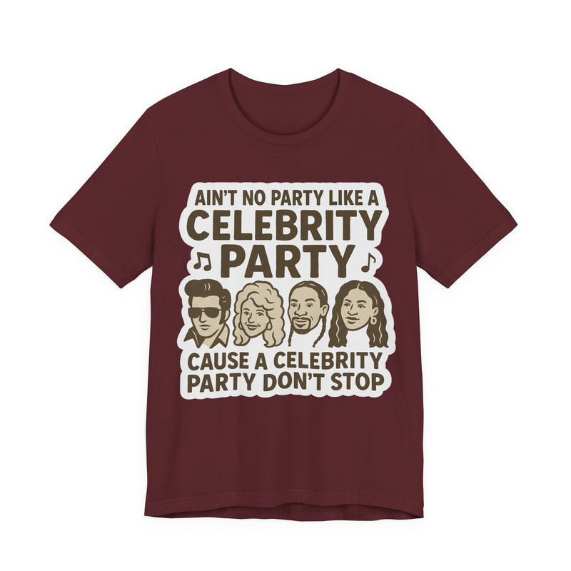 Celebrity Party Unisex Tee – Perfect for Parties, Concerts, Birthdays, Gift for Music Lovers, Trendy Graphic Shirt