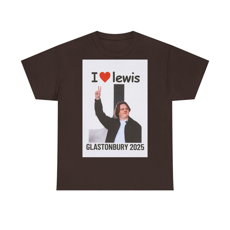 I  Lewis Glastonbury 2025 Unisex Heavy Cotton Tee | Festival Shirt, Concert Apparel, Fan Merchandise, Gift for Music Lovers, Casual Wear