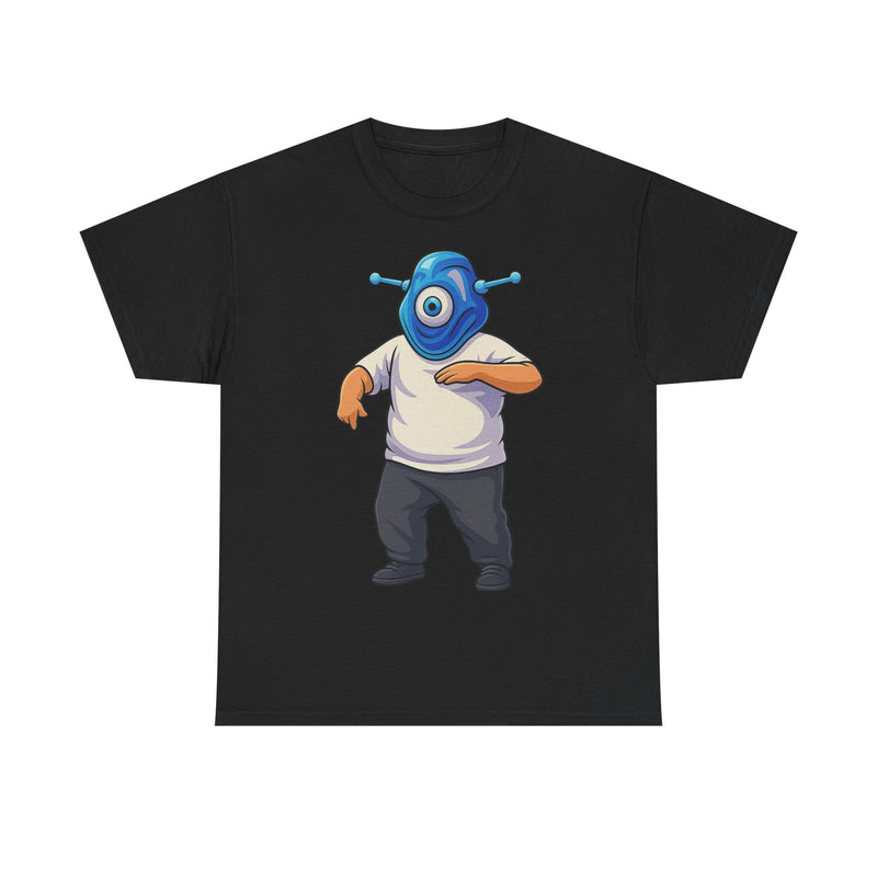 Whimsical Alien Graphic Tee for Casual Wear, Unisex Cotton T-Shirt, Fun Gift for Sci-Fi Lovers, Unique Everyday Wear, Cool Graphic Design