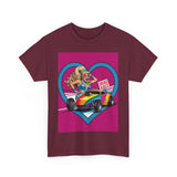 Rainbow Racer Unisex Heavy Cotton Tee | LGBT Pride, Drag Race, Summer Festival, Casual Wear, Gift Idea