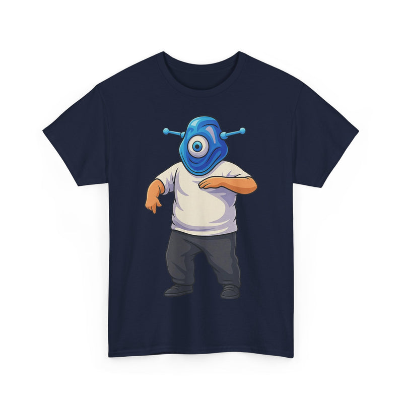 Whimsical Alien Graphic Tee for Casual Wear, Unisex Cotton T-Shirt, Fun Gift for Sci-Fi Lovers, Unique Everyday Wear, Cool Graphic Design