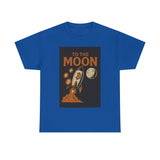 To the Moon Unisex Heavy Cotton Tee, Bitcoin Rocket Tee, Cryptocurrency Gift, Space-Themed Shirt, Fun Graphic T-Shirt