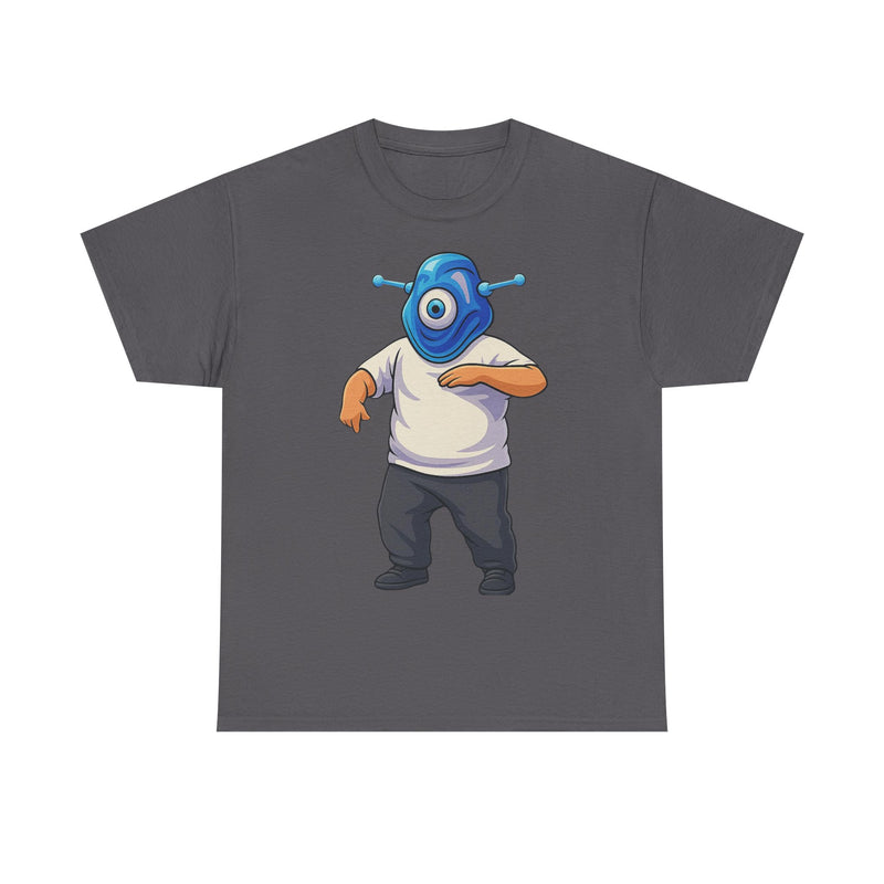 Whimsical Alien Graphic Tee for Casual Wear, Unisex Cotton T-Shirt, Fun Gift for Sci-Fi Lovers, Unique Everyday Wear, Cool Graphic Design