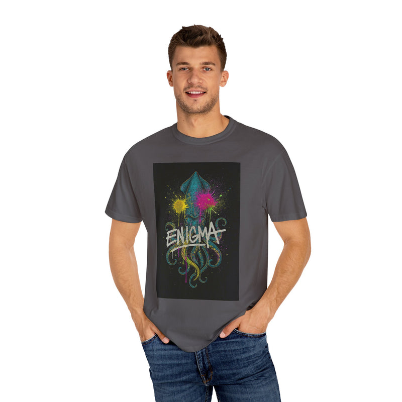 Colorful Enigma Squid Unisex T-Shirt | Vibrant Graphic Tee for Ocean Lovers, Casual Wear, Gift Idea, Festival Attire, Statement Piece