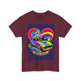 Unisex Heavy Cotton Tee - Retro Drag Race Graphic Tee, Fun Summer Shirt, LGBTQ+ Pride Apparel, Car Enthusiast Gift