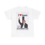 I  Lewis Glastonbury 2025 Unisex Heavy Cotton Tee | Festival Shirt, Concert Apparel, Fan Merchandise, Gift for Music Lovers, Casual Wear
