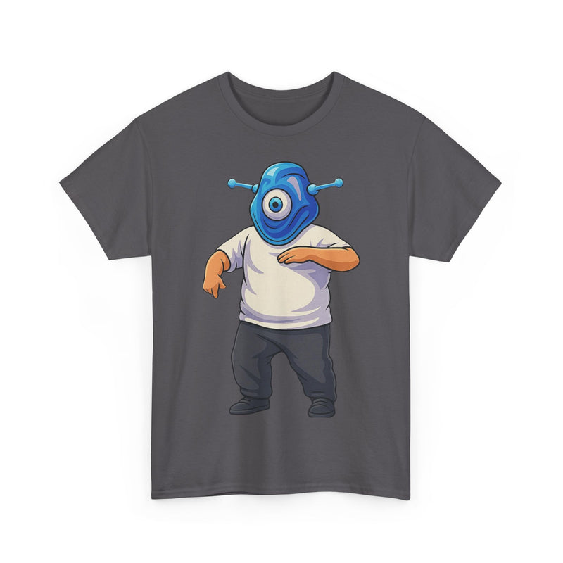 Whimsical Alien Graphic Tee for Casual Wear, Unisex Cotton T-Shirt, Fun Gift for Sci-Fi Lovers, Unique Everyday Wear, Cool Graphic Design