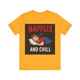 Napflix and Chill Unisex Jersey Tee, Comfortable Lounge T-Shirt, Gift for Nap Lovers, Cozy Sleep Shirt for Relaxation, Perfect for [...]