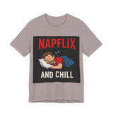 Napflix and Chill Unisex Jersey Tee, Comfortable Lounge T-Shirt, Gift for Nap Lovers, Cozy Sleep Shirt for Relaxation, Perfect for [...]
